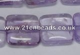 CNA845 15.5 inches 20mm square natural light amethyst beads