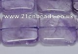 CNA846 15.5 inches 25mm square natural light amethyst beads