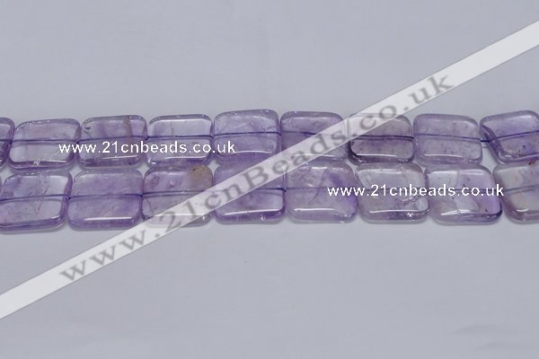 CNA846 15.5 inches 25mm square natural light amethyst beads