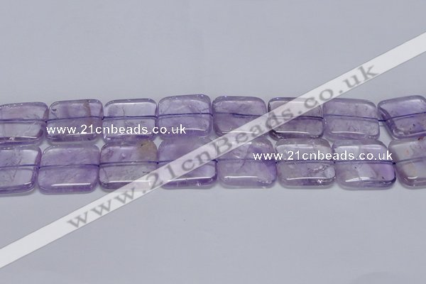 CNA847 15.5 inches 30mm square natural light amethyst beads