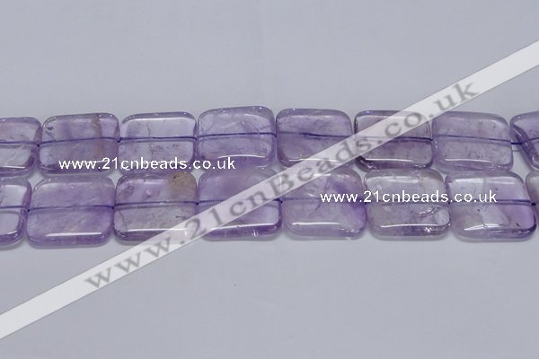 CNA848 15.5 inches 35mm square natural light amethyst beads