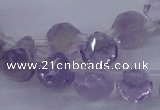 CNA900 Top drilled 7*7mm faceted teardrop amethyst gemstone beads