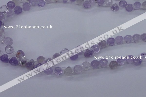 CNA900 Top drilled 7*7mm faceted teardrop amethyst gemstone beads