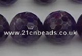 CNA919 15.5 inches 18mm faceted round natural amethyst beads