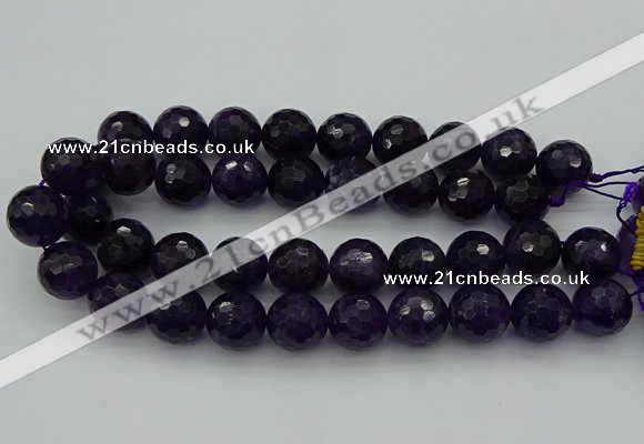 CNA920 15.5 inches 20mm faceted round natural amethyst beads