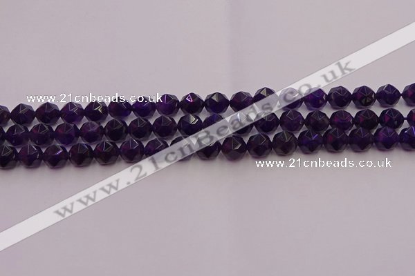 CNA937 15.5 inches 8mm faceted nuggets amethyst gemstone beads