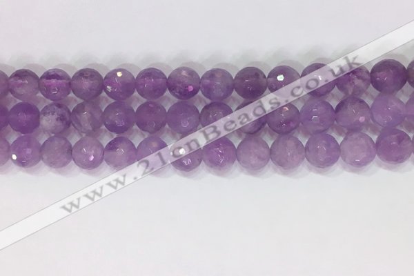 CNA964 15.5 inches 8mm faceted round natural lavender amethyst beads