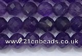 CNA990 15.5 inches 4mmm faceted round amethyst beads wholesale