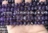 CNA996 15.5 inches 7*10mm faceted rondelle amethyst beads wholesale