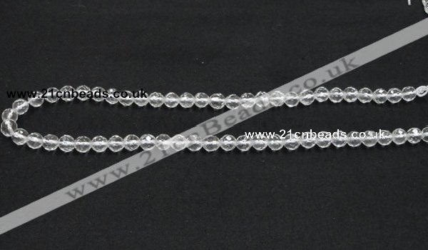 CNC07 15.5 inches 6mm faceted round grade AB natural white crystal beads