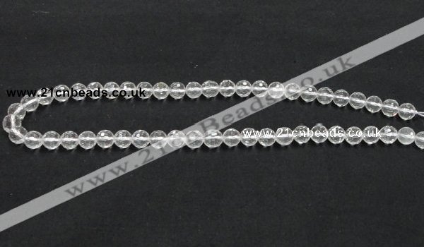 CNC08 15.5 inches 8mm faceted round grade AB natural white crystal beads