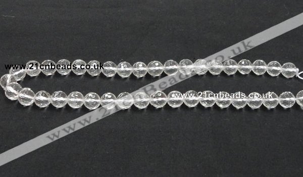 CNC09 15.5 inches 10mm faceted round grade AB natural white crystal beads