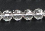 CNC10 15.5 inches 12mm faceted round grade AB natural white crystal beads