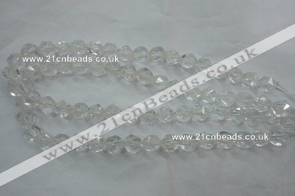 CNC100 15 inches 6mm faceted nuggets white crystal beads