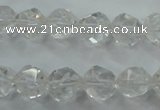 CNC102 15 inches 10mm faceted nuggets white crystal beads