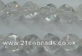 CNC103 15 inches 12mm faceted nuggets white crystal beads