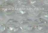 CNC104 15 inches 14mm faceted nuggets white crystal beads