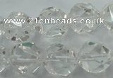 CNC105 15 inches 16mm faceted nuggets white crystal beads