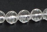 CNC11 15.5 inches 14mm faceted round grade AB natural white crystal beads