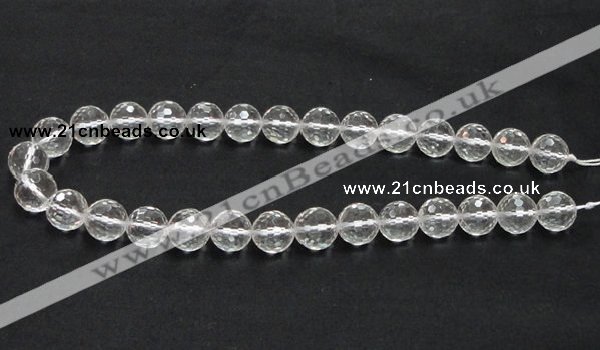 CNC11 15.5 inches 14mm faceted round grade AB natural white crystal beads