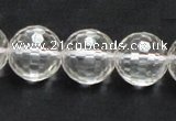 CNC12 15.5 inches 16mm faceted round grade AB natural white crystal beads