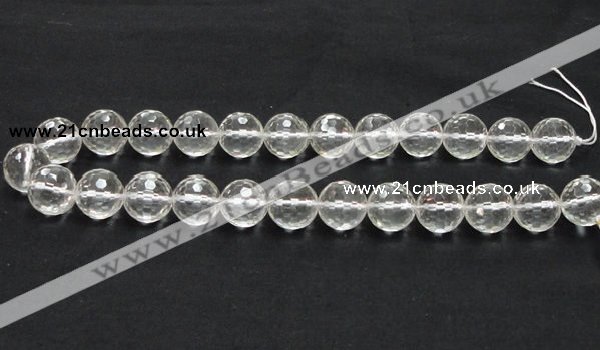CNC12 15.5 inches 16mm faceted round grade AB natural white crystal beads