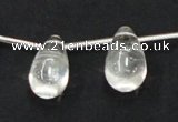 CNC14 15.5 inches 12*22mm teardrop grade AB natural white crystal beads