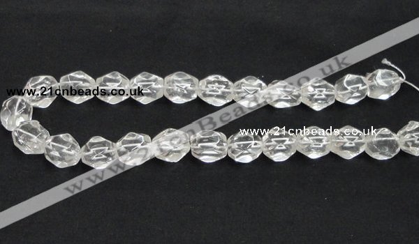 CNC16 13*18mm faceted nugget grade AB natural white crystal beads