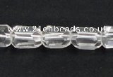 CNC17 10*14mm faceted freeform grade AB natural white crystal beads