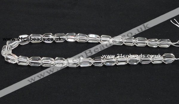 CNC17 10*14mm faceted freeform grade AB natural white crystal beads