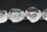 CNC18 20*22mm faceted nugget grade AB natural white crystal beads