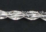 CNC20 8*18mm twisted rice grade AB natural white crystal beads