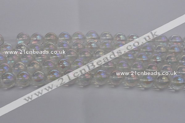 CNC204 15.5 inches 12mm round AB-color white crystal beads