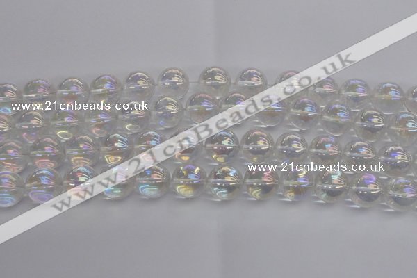 CNC205 15.5 inches 14mm round AB-color white crystal beads