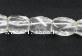 CNC21 10*15mm twisted oval grade AB natural white crystal beads