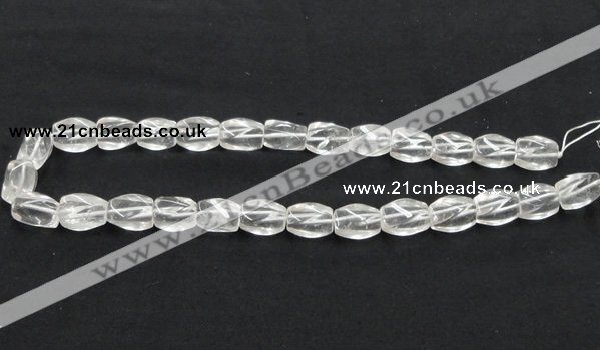 CNC21 10*15mm twisted oval grade AB natural white crystal beads