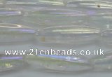 CNC211 15.5 inches 6*22mm rice AB-color white crystal beads