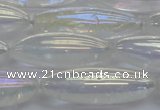 CNC213 15.5 inches 10*30mm rice AB-color white crystal beads