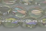 CNC216 15.5 inches 10*14mm oval AB-color white crystal beads