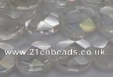 CNC220 15.5 inches 10*10mm faceted square AB-color white crystal beads