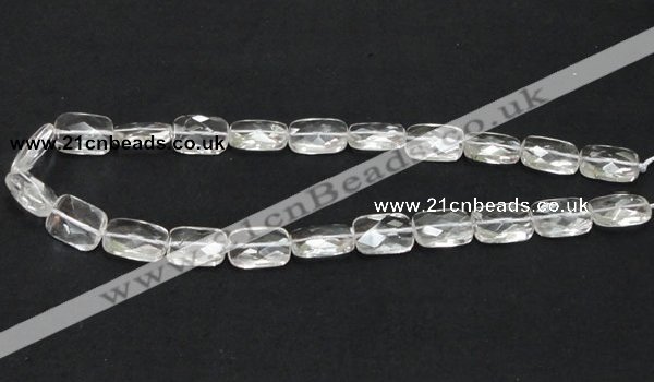 CNC25 13*18mm faceted rectangle grade AB natural white crystal beads