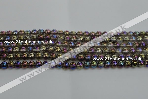 CNC251 15.5 inches 6mm round AB-color white crystal beads