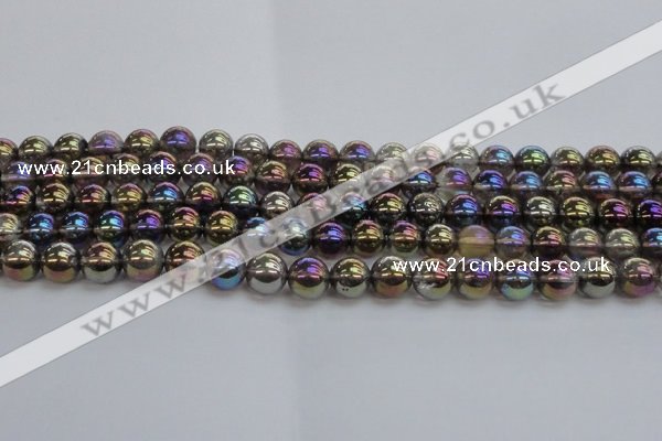 CNC252 15.5 inches 8mm round AB-color white crystal beads