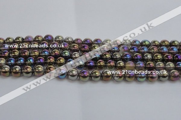 CNC252 15.5 inches 8mm round AB-color white crystal beads