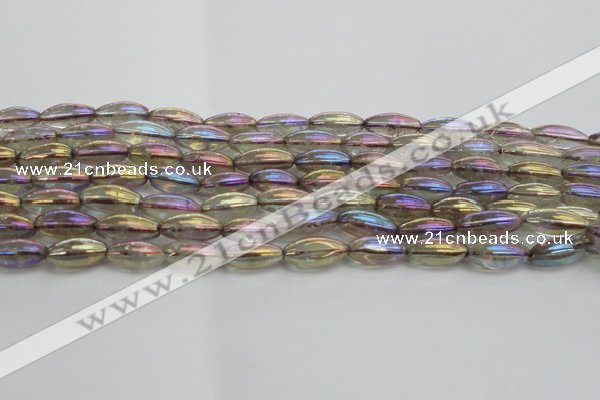 CNC260 15.5 inches 6*12mm rice AB-color white crystal beads