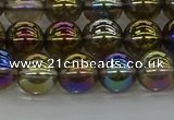 CNC263 15.5 inches 8mm round plated natural white crystal beads