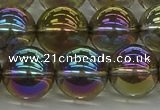 CNC266 15.5 inches 14mm round plated natural white crystal beads
