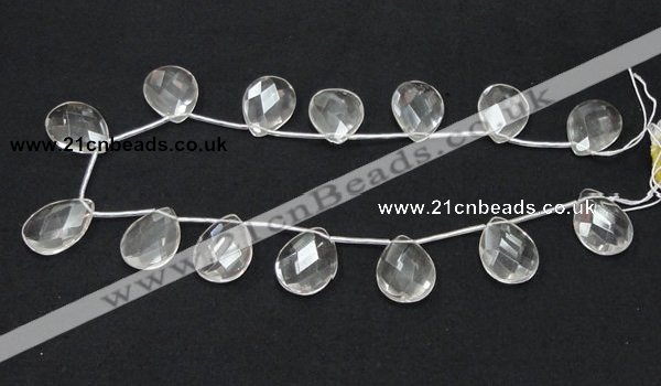 CNC27 18*25mm briolette grade AB natural white crystal beads