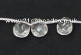 CNC28 10*14mm briolette grade AB natural white crystal beads