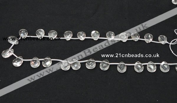 CNC28 10*14mm briolette grade AB natural white crystal beads